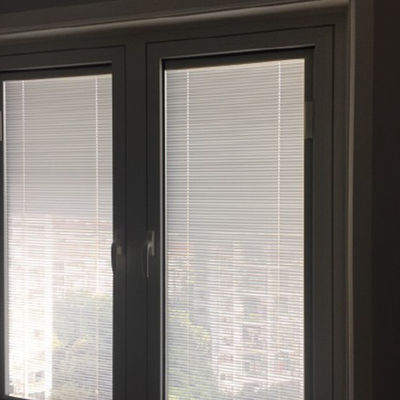12.5mm Blade Größe und 0,18mm Panel Dicke eingebaute Fensterläden für Isolierglas